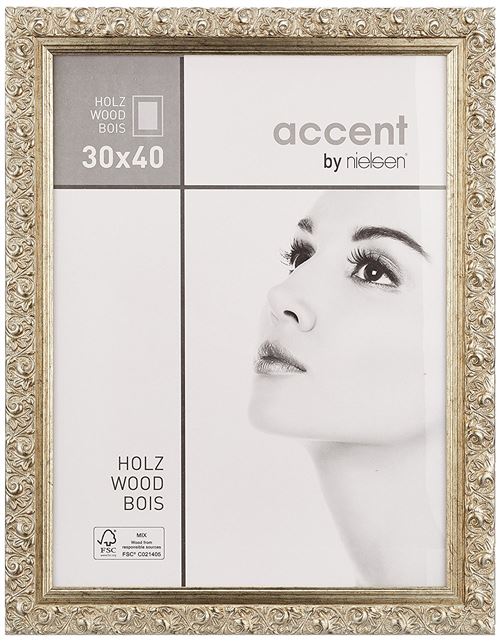Nielsen Design Cadre Photo en bois 30 x 40 cm Argenté
