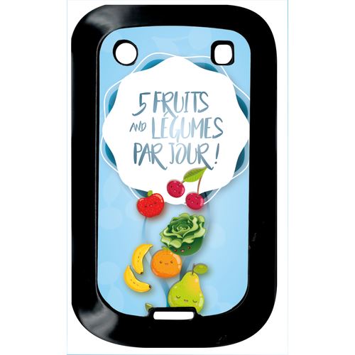 Coque Blackberry Bold 9900 5 Fruits Et Legumes Fond Bleu Pale