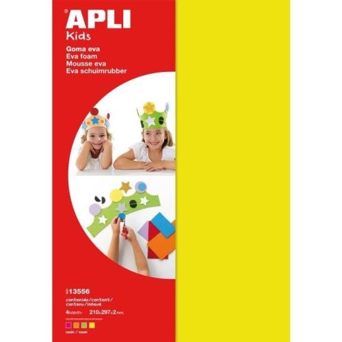 Apli pochette 10 feuilles de mousse caoutchouc couleurs fluo