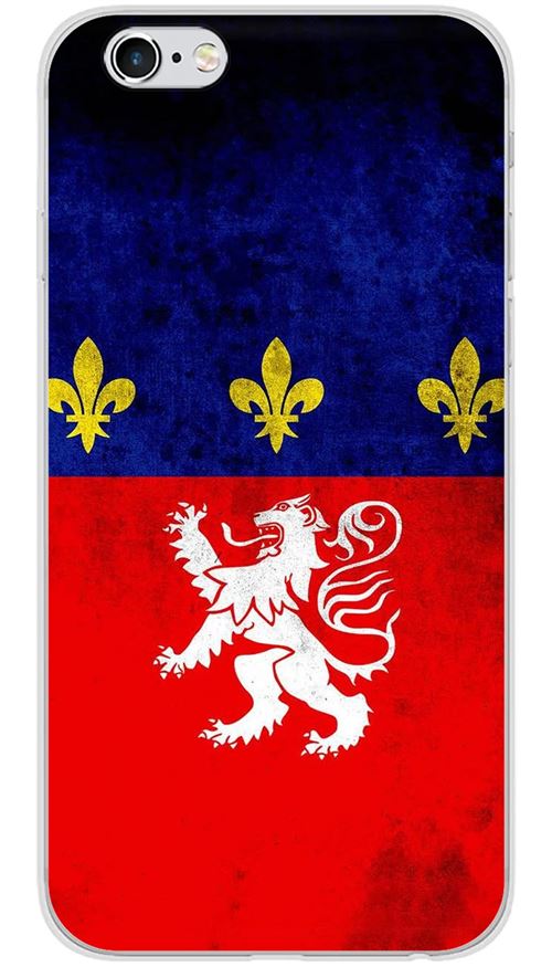 Coque en silicone imprimée compatible iPhone 6 Plus iPhone 6S Plus Drapeau Lyon