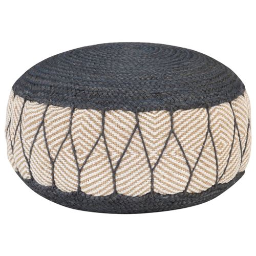 vidaXL Poef geweven/gebreid 50x30 cm jute katoen blauw