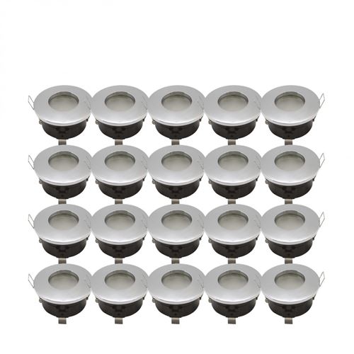pack support de spot led vision-el 20x-7720 pack 20x support encastrable fixe et étanche avec norme bbc pour spots ledforme ronde de diamètre 82 millimétres avec une finition en étain brossé vision el