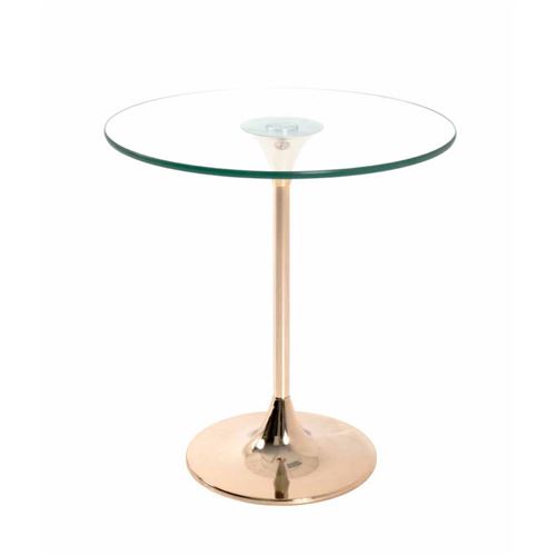 Paris Prix - Table D'appoint Ronde En Verre lya 47cm Or