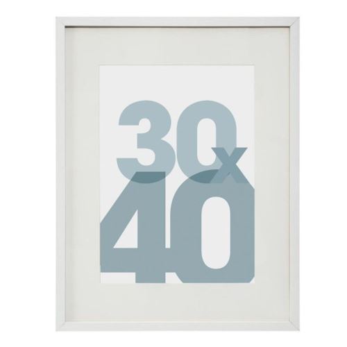Cadre Photo 30x40cm avec Passe Partout Bois Verre (BLANC)