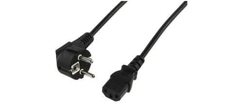 LCS - Cable d'alimentation Electrique Noir 20m - Europa Femelle coté périphérique pour Vidéoprojecteur, PC, Télé, ect...