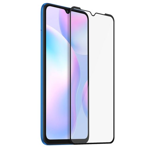 Avizar Film pour Xiaomi Redmi 9A / 9C Verre Trempé 9H Bords Biseautés Anti-traces Contour Noir