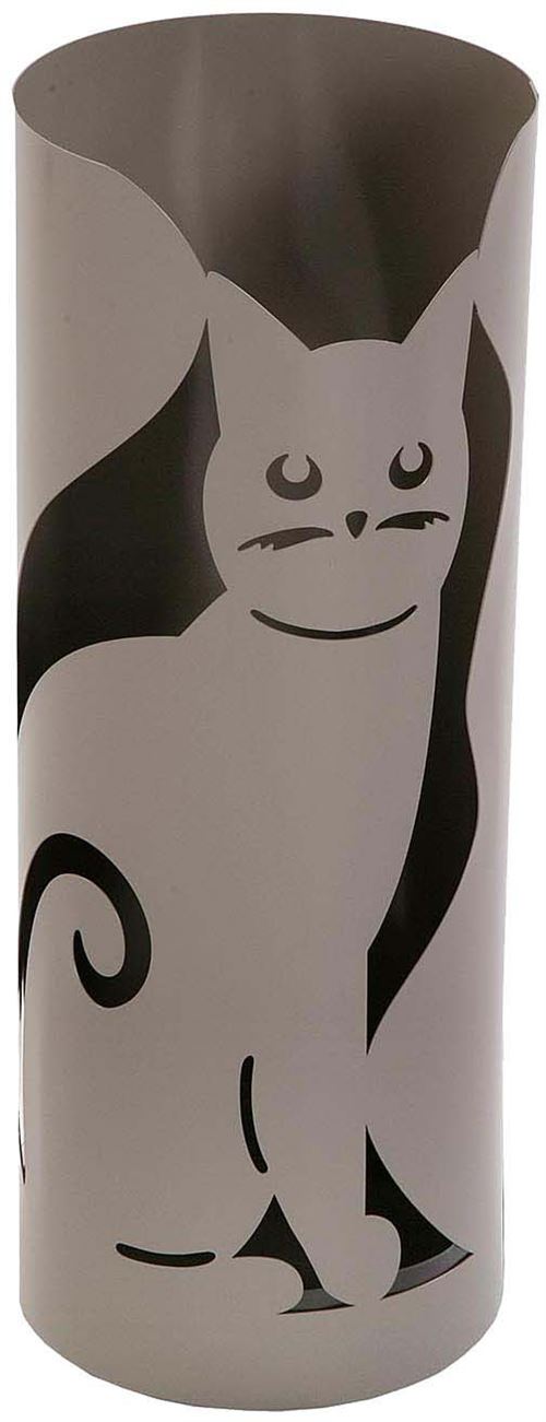Versa - Porte parapluie en métal (49 x 19 cm) Chat Gris