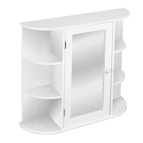 Sunfay - 3 étage Armoire murale salle de bain avec miroir Blanc 60*17*58cm