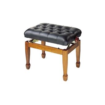 Banquette piano palissandre mat avec pelote en skai noir Stagg PB05