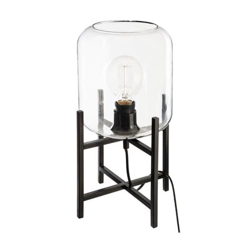 Lampe à Poser en Métal & Verre Living 35cm Noir