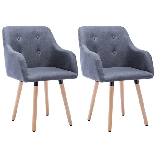 vidaXL Chaise à dîner 2 pcs Revêtement en tissu 55x55x84 cm Gris foncé