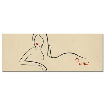 Tableau Toile Silhouette Femme Parisienne Achat Prix Fnac