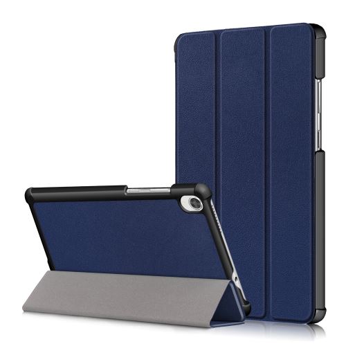 Etui en PU + TPU triple avec support bleu foncé pour votre Lenovo Tab M8 HD8505/8705