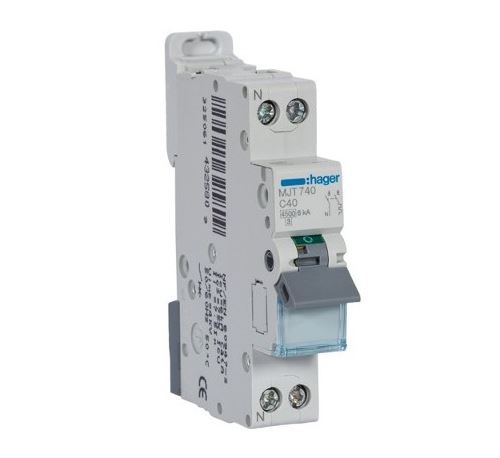 Disjoncteur 40A - 1P+N - Courbe C - 6kA - 230V