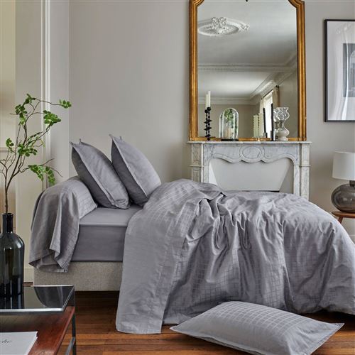 Housse de couette satin Palace BLANC DES VOSGES - Gris - 240 x 220 cm