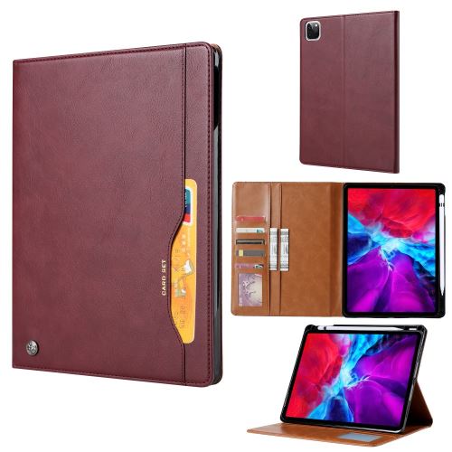 Etui en PU + TPU auto-absorbé avec support et porte-stylo marron foncé pour votre Apple iPad Pro 12.9 pouces (2020)/(2018)