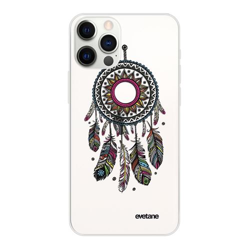 Coque pour iPhone 12/12 Pro souple transparente Attrape rêve Motif Ecriture Tendance [Evetane®]