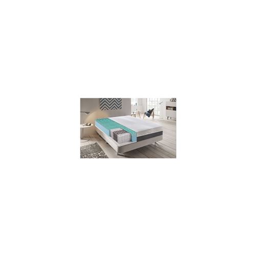 Matelas 90x190 à ressorts ensachés indépendant à 9 zones et à mémoire de forme avec revêtement amovible ‘bacio’