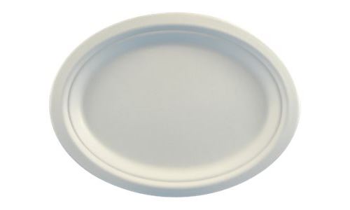 Papstar 81329 50 assiettes carrées en canne à sucre 26 cm x 20 cm x 2 cm-blanc