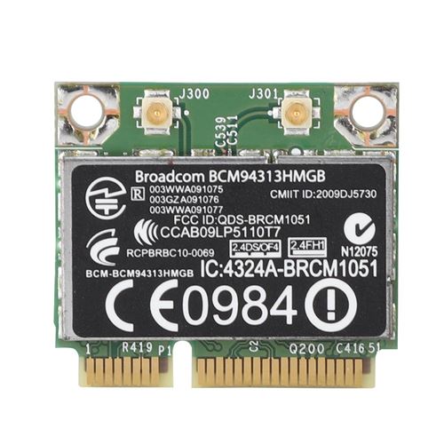 Broadcom BCM94313HMGB 300M Bluetooth3.0 Carte réseau PCIE pour HP G4 / CQ43 Series