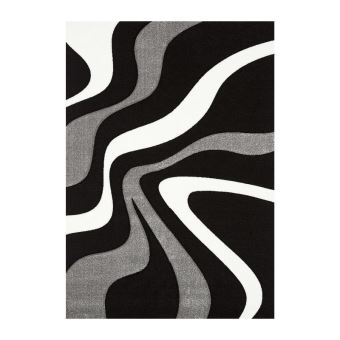Diamond Vagues Tapis De Salon 160x230 Cm Noir Gris Et Blanc