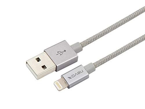 Nevox câble de données usb lightning mfi câble, argent gris 1528