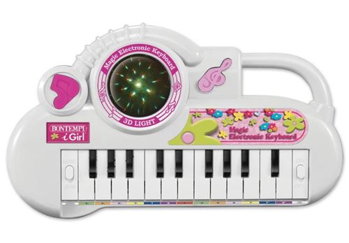 Bontempi clavier 22 touches blanc/rose 31 cm