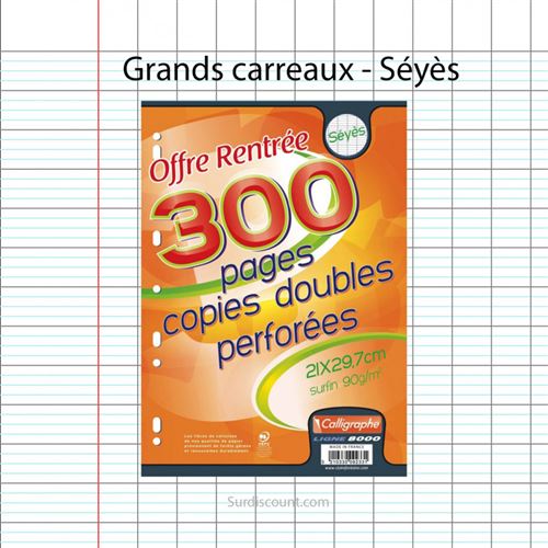 Feuilles simples A4 Perforées 200 Pages Grands Carreaux Seyès OXFORD :  l'unité à Prix Carrefour