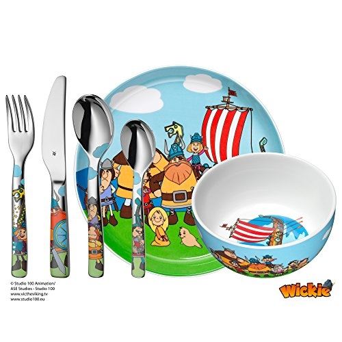 Wmf wickie set enfant, en acier inoxydable, multicolore, lot de 6