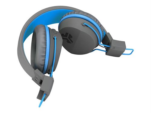 JLab Audio Neon - Koptelefoon met micro - op oor - Bluetooth - draadloos - grijs, medium blauw