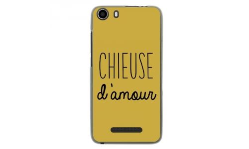 Coque souple pour Wiko Lenny 2 avec impression Motifs Chieuse d'Amour or