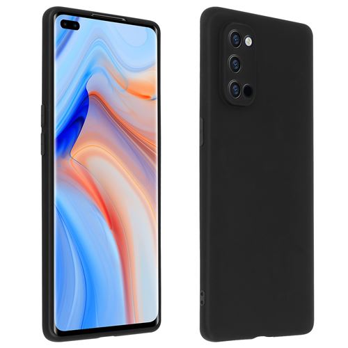 Coque pour Oppo Reno 4 Silicone Gel Flexible Ultra-fine et Légère Noir