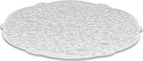 Alessi Mw01/77 Dressed Soucoupe Pour Tasse à Moka en Porcelaine Blanche avec Décoration en Relief, Set de 4 Pièces