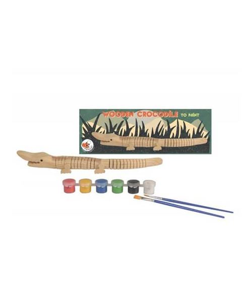 Crocodile articulé en bois
