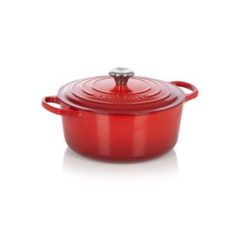 Le Creuset Signature - Casserole avec couverture - 26 cm - 5.3 L - rond - cerise - 1