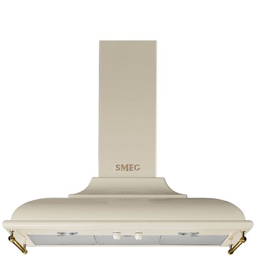 Smeg Cortina Kc19Poe - Hotte - Hotte Décorative - Largeur : 89.5 Cm - Profondeur : 52 Cm - Evacuation - Crème