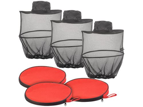 Semptec : 3 chapeaux pliables compacts avec moustiquaire intégrée, maille 300