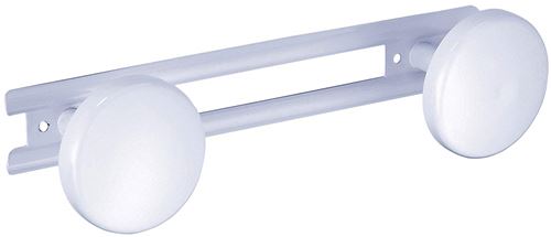 Porte manteau métallique Godonnier - Laqué blanc - 2 têtes - Longueur 24,5 cm