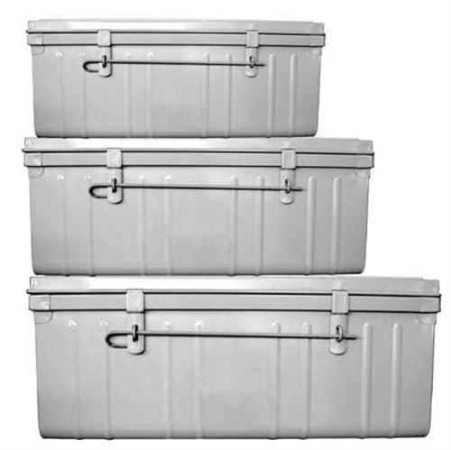 Pierre Henry - Set de 3 malles en acier Habitat 80 - 90 et 100 cm Alu