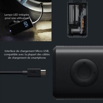 31€13 sur Xiaomi Mijia Pompe à air électrique Portable-Détection  intelligente de la pression des pneus-Pour ballon de football, voiture, vélo  - Pompe et compresseur - Achat & prix