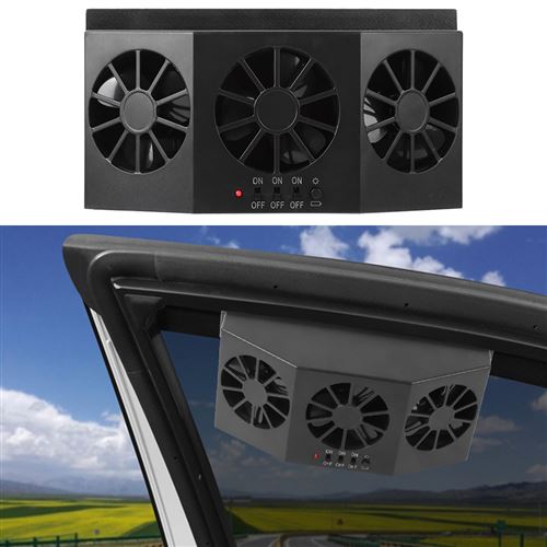 Wewoo - Ventilateur d'air de de blanc refroidissement automatique de  voiture à moteur solaire Ventiler avec le système de de chaleur de de bande  de caoutchouc Gardez votre refroidisseur de garé 