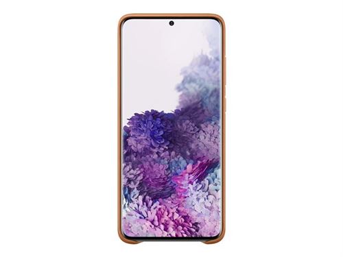 Samsung Leather Cover EF-VG985 - Achterzijde behuizing voor mobiele telefoon - aluminium, leer - bruin - voor Galaxy S20+, S20+ 5G