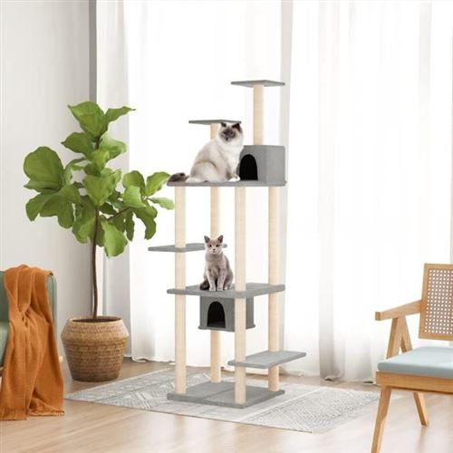 Vidaxl - Arbre &agrave; chat avec griffoirs en sisal Gris clair 176 cm