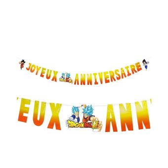 guirlande anniversaire dragon ball super 2.5m - générique 12812-db - 1