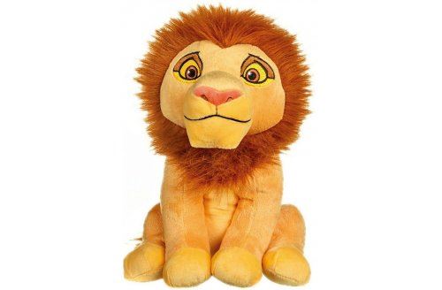 Peluche disney le roi lion : simba lion adulte 30 cm - doudou licence enfant - garde du roi lion - animaux de la savane