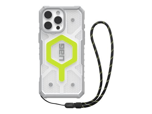 UAG Pathfinder Clear MagSafe Series - Coque de protection pour téléphone portable - compatibilité avec MagSafe - 20 % de matériaux recyclés - néon actif - pour Apple iPhone 16 Pro
