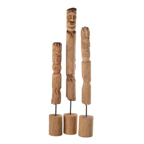 Paris Prix Marron Statuette Totem En Bois - Image 2