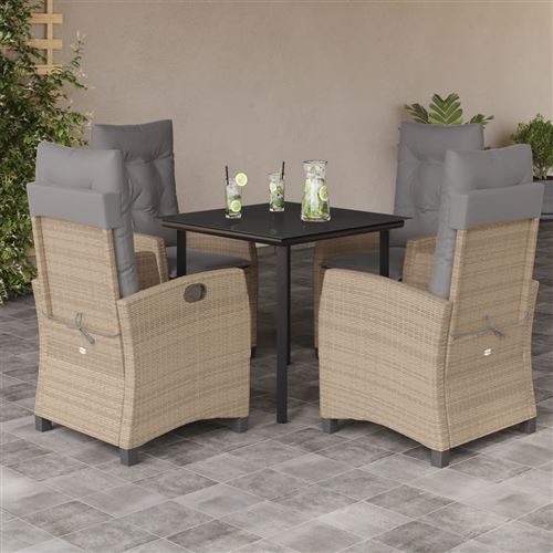 Vidaxl 5-Delige Tuinset Met Kussens Poly Rattan Gemengd Beige3212833 - Image 2