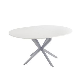 Vicco Table de salle à manger Loyd, blanc/gris, 120x76.5cm extensible - 1