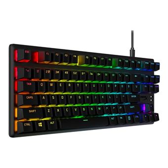 HyperX Alloy Origins Core - Clavier - rétroéclairé - USB 2.0 - QWERTY - US - commutateur : HyperX Red - noir - pour Victus by HP Laptop 15, 16; Elite 800 G9; Portable 14, 15, 17, 250 G9; Pro 290 G9